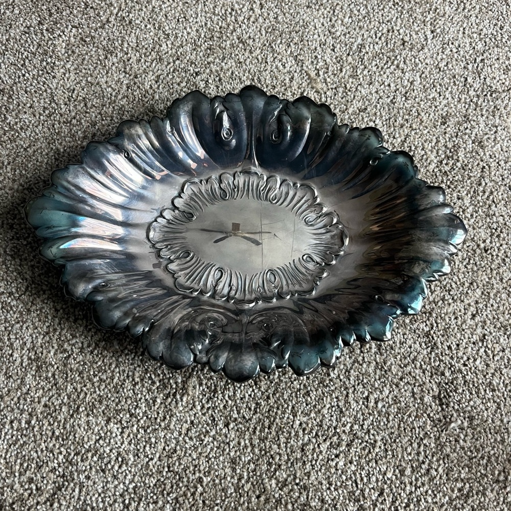 Reed & Barton Antique Silver Jewelry Tray. 13” x 9”